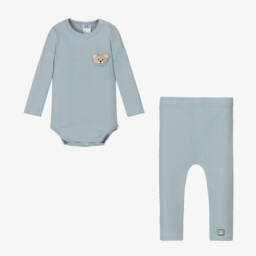 Jamiks-Boys Ribbed Blue Trouser Set | Childrensalon Outlet