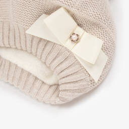 Jamiks-Girls Beige Woollen Cashmere Hat | Childrensalon Outlet