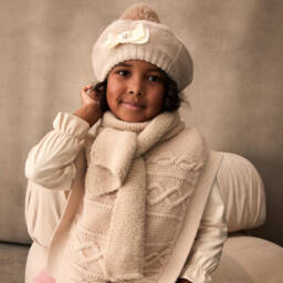 Jamiks-Girls Beige Woollen Cashmere Hat | Childrensalon Outlet
