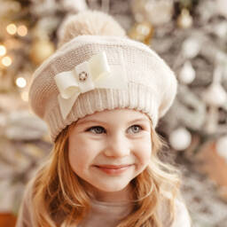 Jamiks-Girls Beige Woollen Cashmere Hat | Childrensalon Outlet