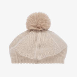 Jamiks-Girls Beige Woollen Cashmere Hat | Childrensalon Outlet