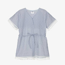 Jamiks-Girls Blue Cotton Beach Kimono | Childrensalon Outlet