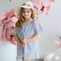 Jamiks-Girls Blue Cotton Beach Set | Childrensalon Outlet