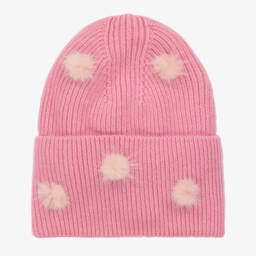 Jamiks-Girls Cozy Pink Pom Beanie | Childrensalon Outlet