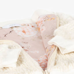 Jamiks-Girls Cream Fluffy Zip Jacket | Childrensalon Outlet