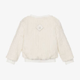 Jamiks-Girls Cream Fluffy Zip Jacket | Childrensalon Outlet
