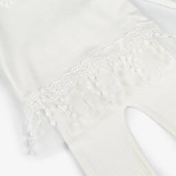 Jamiks-طقم بناتي بلون كريمي مزين بالدانتيل | Childrensalon Outlet