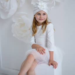 Jamiks-Girls Cream Tulle & Jersey Frock | Childrensalon Outlet