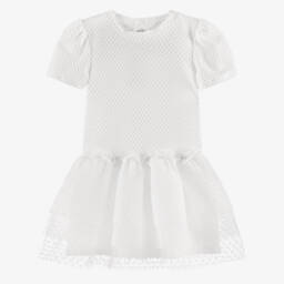 Jamiks-Girls Cream Tulle & Jersey Frock | Childrensalon Outlet