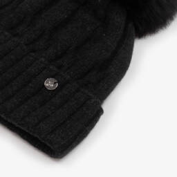 Jamiks-Girls Dark Grey Wool Pom-Pom Hat | Childrensalon Outlet