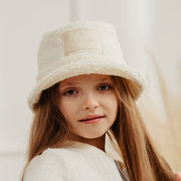 Jamiks-Girls Ivory Fleece-Lined Bucket Hat | Childrensalon Outlet