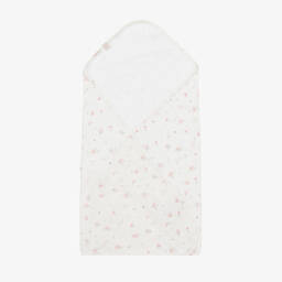 Jamiks-Girls Ivory Floral Cotton Swaddle (99cm) | Childrensalon Outlet