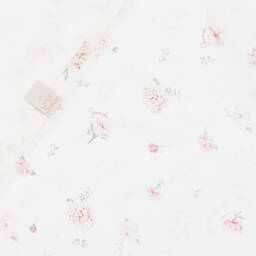 Jamiks-Girls Ivory Floral Cotton Swaddle (99cm) | Childrensalon Outlet