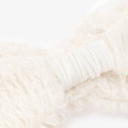 Jamiks-Girls Ivory Fluffy Bow Hairband | Childrensalon Outlet