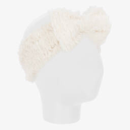 Jamiks-Girls Ivory Fluffy Bow Hairband | Childrensalon Outlet
