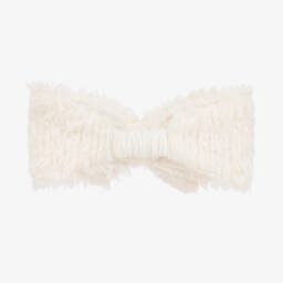 Jamiks-Girls Ivory Fluffy Bow Hairband | Childrensalon Outlet