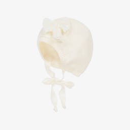 Jamiks-Girls Ivory Knit Bow Hat | Childrensalon Outlet