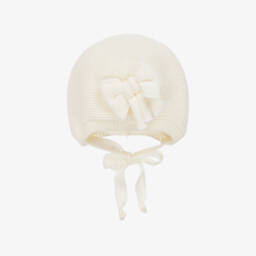Jamiks-Girls Ivory Knit Bow Hat | Childrensalon Outlet