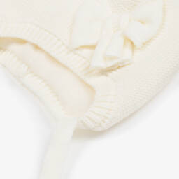 Jamiks-Girls Ivory Knit Bow Hat | Childrensalon Outlet