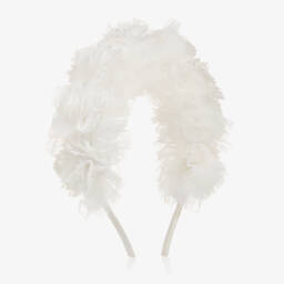 Jamiks-Кремовый цветочный головной убор из тюля для девочек | Childrensalon Outlet