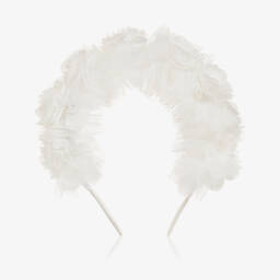 Jamiks-Кремовый цветочный головной убор из тюля для девочек | Childrensalon Outlet