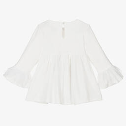 Jamiks-Girls Ivory Velour Bow Dress | Childrensalon Outlet