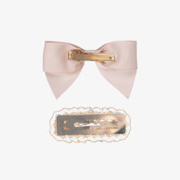 Jamiks-Дуэт заколок с розовым бантом и жемчугом для девочек | Childrensalon Outlet