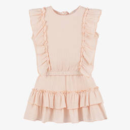 Jamiks-Girls Pink Cotton Beach Skirt Set | Childrensalon Outlet