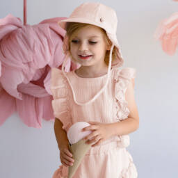 Jamiks-Girls Pink Cotton Beach Skirt Set | Childrensalon Outlet