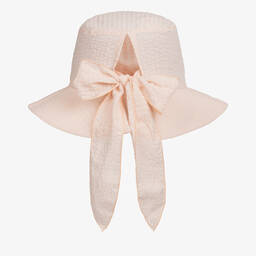 Jamiks-Girls Pink Cotton Floral Sun Hat | Childrensalon Outlet