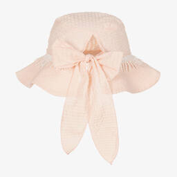 Jamiks-Розовая хлопковая панама в тонкую полоску | Childrensalon Outlet