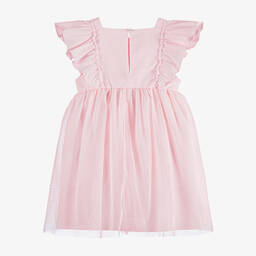 Jamiks-Girls Pink Cotton & Tulle Dress | Childrensalon Outlet