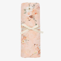 Jamiks-Розовая бамбуковая пеленка в цветочек для девочек (96см) | Childrensalon Outlet