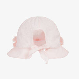 Jamiks-Girls Pink Flower Cotton Sun Hat | Childrensalon Outlet