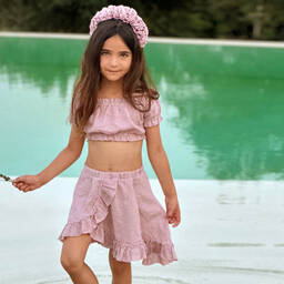 Jamiks-Girls Pink Ruffle Hairband | Childrensalon Outlet