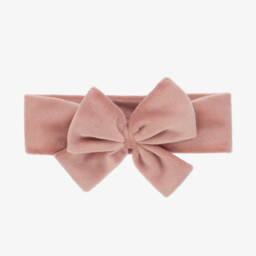 Jamiks-Girls Pink Velour Ribbon Hairband | Childrensalon Outlet