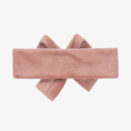 Jamiks-Girls Pink Velour Ribbon Hairband | Childrensalon Outlet