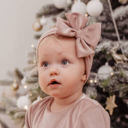 Jamiks-Girls Pink Velour Ribbon Hairband | Childrensalon Outlet