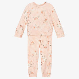 Jamiks-Girls Pink Viscose Floral Trouser Set | Childrensalon Outlet