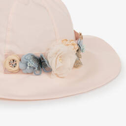Jamiks-Girls Soft Pink Floral Brim Hat | Childrensalon Outlet