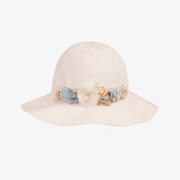 Jamiks-Girls Soft Pink Floral Brim Hat | Childrensalon Outlet