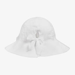 Jamiks-Girls White Cotton Sun Hat | Childrensalon Outlet