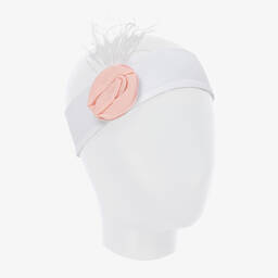 Jamiks-Белая повязка на голову с розовым цветком | Childrensalon Outlet