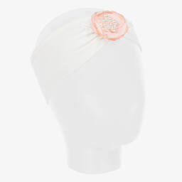 Jamiks-Белая повязка на голову с розовым цветком | Childrensalon Outlet
