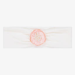 Jamiks-Белая повязка на голову с розовым цветком | Childrensalon Outlet