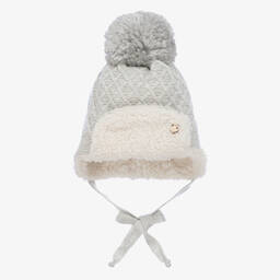 Jamiks-Серая вязаная шапка с помпоном | Childrensalon Outlet