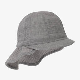 Jamiks-Grey Organic Cotton Sun Hat | Childrensalon Outlet