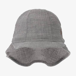 Jamiks-Grey Organic Cotton Sun Hat | Childrensalon Outlet