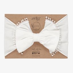Jamiks-Кремовая хлопковая повязка на голову с бантом | Childrensalon Outlet