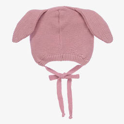 Jamiks-Pink Cotton Knit Bunny Ears Baby Hat | Childrensalon Outlet